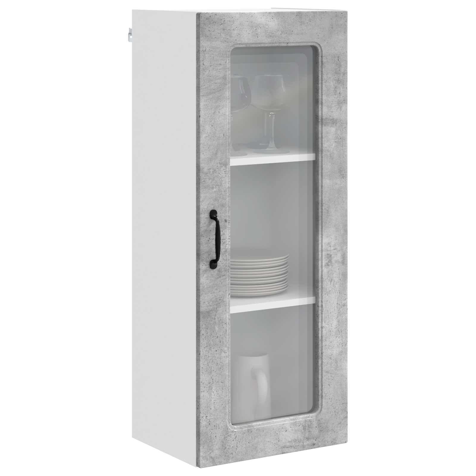 Geschirrspülerfront Kalmar Beton Grau Holzwerkstoff 40 x 31 x 100 cm Wandschrank mit Stauraum für Küchenzubehör und Geschirr, moderner Vorratsschrank für Speisekammer und Essbereich
