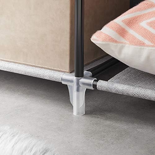 SONGMICS Fabric Wardrobe, Clothes Storage Organiser, 6 Shelves, 2 Hanging Rails, Non-Woven Fabric, Metal Frame, 88 x 45 x 168 cm, for Bedroom, Dressing Room, with Herringbone Pattern, Grey RYG084G22