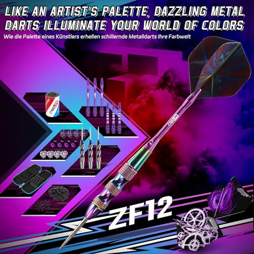 CyeeLife Steel Tip Darts Set,3 Pack Professional Dart with 6 Premium Aluminum Shafts,3 Style PET Flights,Dart Sharpener, Rubber Rings, Flight Protector and Dart Case,Colorful by CyeeLife - Image 6