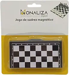 Jogo de Xadrez Magnético Premium, Tabuleiro Portátil para Viagens, Peças em Preto e Branco, Estilo Clássico