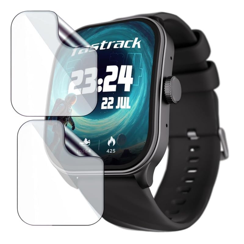 Image of 2 Pack Smartwatch Screen Protector for Fastrack Limitless FS2 Pro 1.96 inch - Flexible TPU Screen Guard, Ultra Thin, Scratch Resistant, Bubble Free, Full Coverage - Not Tempered Glass