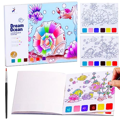 YXOTJHS Paint with Water Books, Watercolor Coloring Books for Kids Ages 4-8, Mess Free Water Painting Book for Toddlers 2-4, Arts and Crafts for Kids 4-6 Girls Boys Gifts