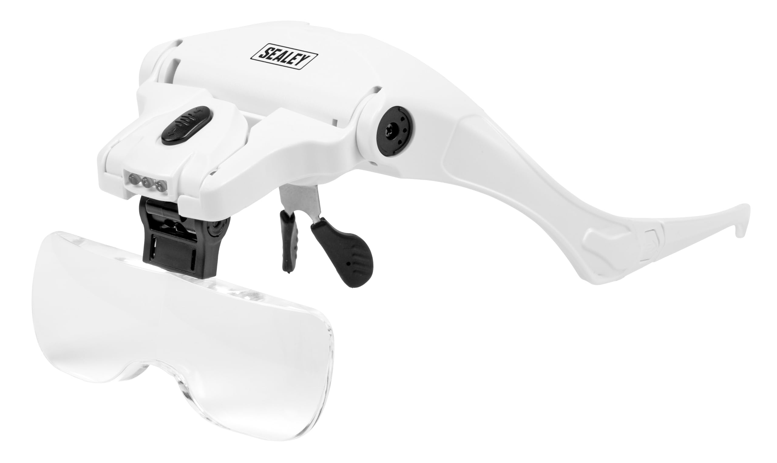 Sealey LED Magnifier Spectacles with Headband, White, Standard - Image 2