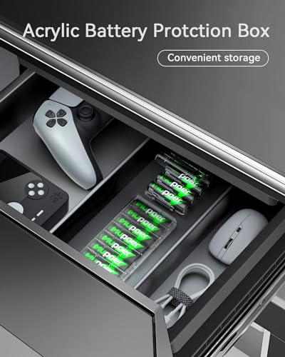Image of Mupoer Rechargeable AA Batteries 4 Pack, Ni-MH 2800mAh High Capacity 2A Battery, 1.2V Double A Low Self Discharge Batteries