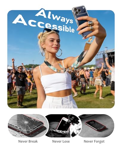 Image of Yonlevres Phone Lanyard Crossbody Strap Wrist Neck Adjustable Women Sunrise | Cell Phone Lanyard for Travel Cruise Daily, Hands-free, Fit Keys ID Badge, for Full-coverage Phone Case, Accessories, Gifts