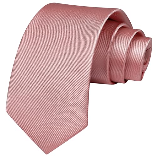 Image of Enlision Ties for Men Solid Color 3.35 inch Formal Business Necktie Classic Satin Mens Wedding Party Ties