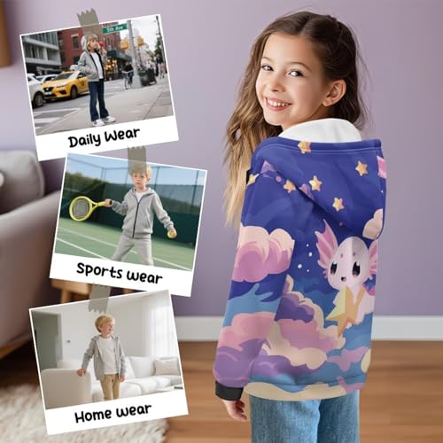 YEXIATODO Girls Long Sleeve Hooded Sweatshirt Zipper Crop Top Hoodies Pullover Sweatshirts with Pocket for Girl4