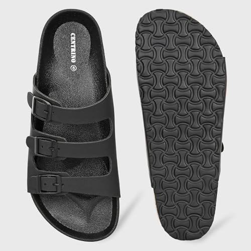 Image of Centrino Men's Berkin-Style Slip-On Sandals | Open Toe Design | Soft PU Footbed | Lightweight & Comfortable | Arch Support | On-Grip Sole | Casual Outdoor Wear (9208)