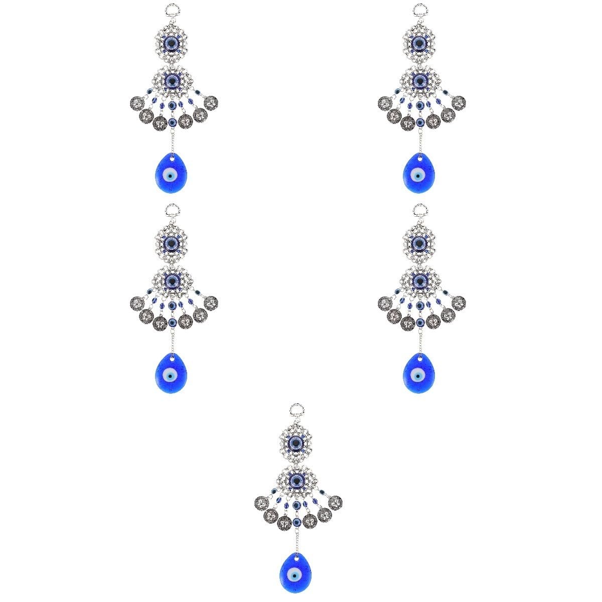 Alipis 5 Pz ciondolo occhi azzurri light uffizi decorazione della parete dell'occhio azzurro accessori per auto malocchio ciondolo malocchio adornare decorazione appesa malocchio lega