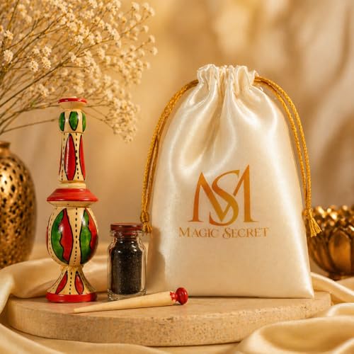 Image of MS MAGIC SECRET Moroccan Kohl Kajal - 100% Natural Herbal Eye Kohl, Smudge-Proof Long Lasting, Traditional Arabic Surma for Dark Intense Eyes (Chemical-Free, Handcrafted) 5g