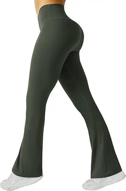 Women's Flared Yoga Pants - High Waist V-Waist Gym Trousers