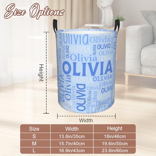 Image of Custom Name Laundry Hamper, Personalized Laundry Basket with Name for Boys Girls Kids Men Women, Customized Name Dirty Clothes Basket Gifts for Clothes Toy Bathroom Bedroom Laundry Room Dorm