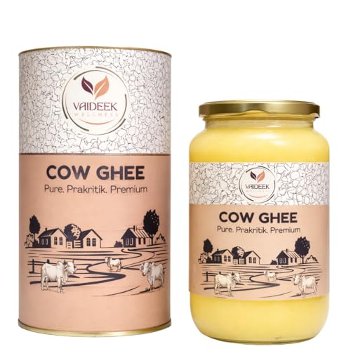 Image of Vaideek Wellness Pure Cow Ghee Cultured Desi Ghee| Bilona Cow Ghee Two Way Churned | Made In Earthen Pots | Lab Certified | 500 Ml