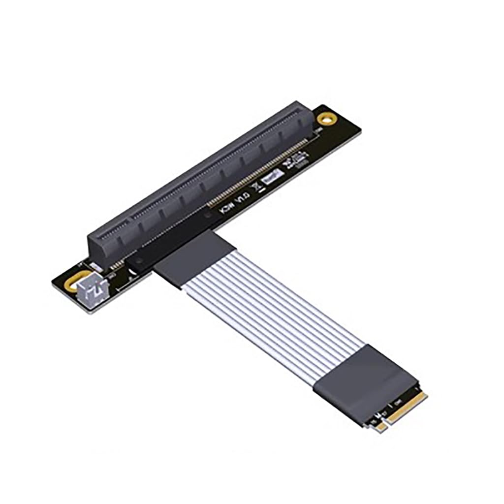 JMT M.2 NGFF NVMe to PCIE 16X 4.0 Riser Cable K43 Series Compatible with PCIe x16 Nvidia/AMD Graphics Card SSD M-Key STX Mainboard (25CM,K43SW)
