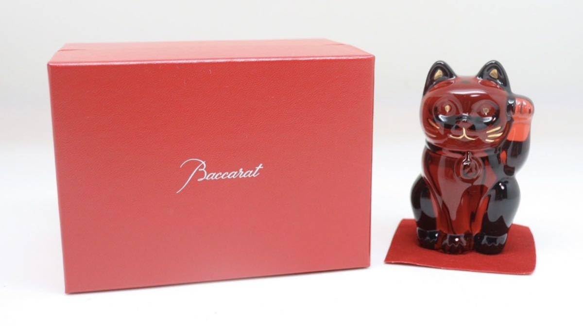 Amazon.co.jp: バカラ Baccarat ラッキーキャット レッド フィギュリン