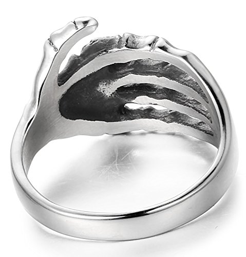 FIBO STEEL Stainless Steel Skull Rings for Men Women Vintage Gothic Ring Biker,Size 7-143