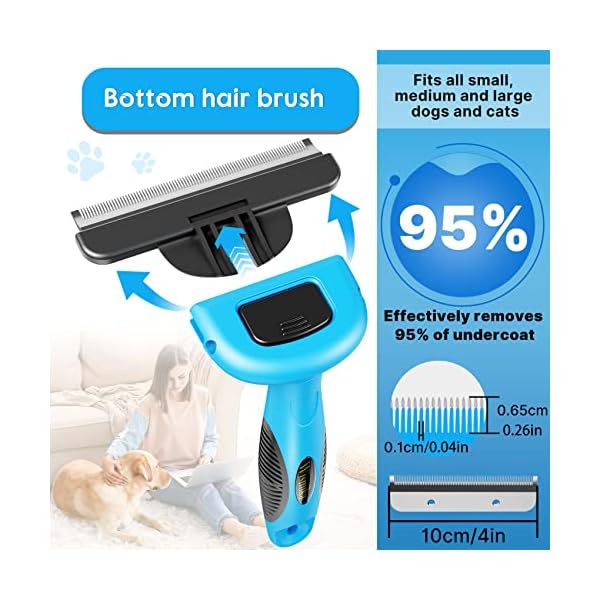 Katzenbürste, Hundebürste, 2in1 Unterwollbürste für Mittel & Langhaar | Professionelle Hundebürste Unterwolle oder Unterfellbürste katze | Edelstahl hundekamm- Für Mittelgroße bis große Katzen & Hunde – Bild 5