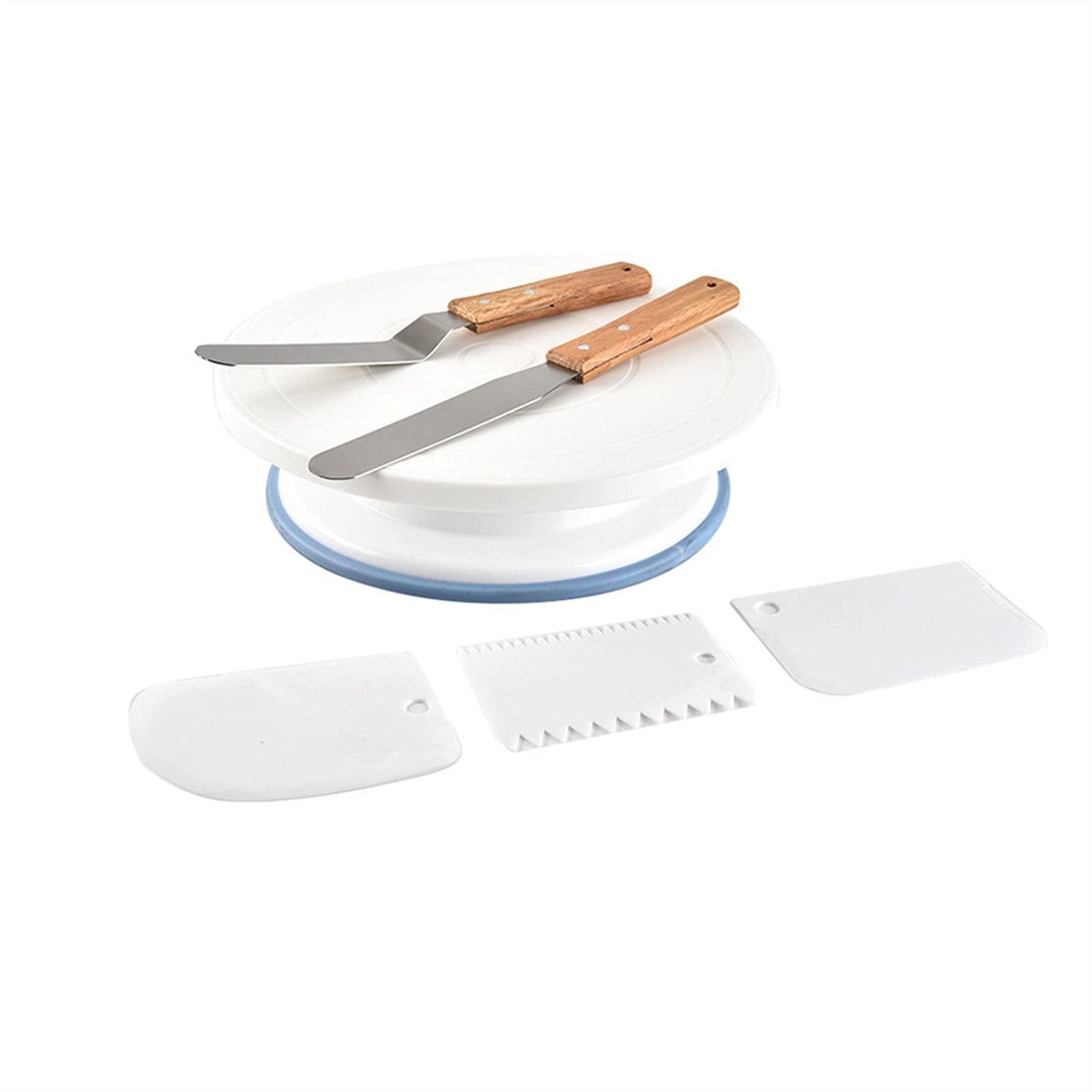 Tortenplatte Drehbar 10-Zoll-rotierender Kuchen Drehteller, Ständer Drehtisch Rotierende Spatel Teigmesser Dekorieren Sahnekuchen Rotary Tisch Backwerkzeuge Kuchen dekorieren Verbrauchsmaterial Kit