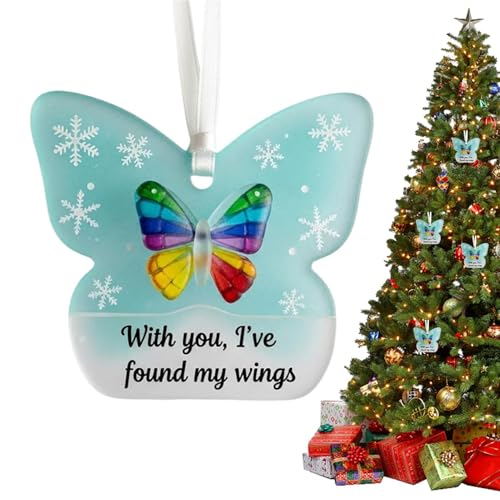 Weihnachtsbaum Schmetterling Anhänger | Aufhängbarer Flacher...
