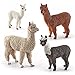 WONWONTOYS Alpaca Toys 4pcs Alpaca Figure Forest Jungle Animal Toy Figurines for Kids Farm Animals Gift for Kids Toddlers