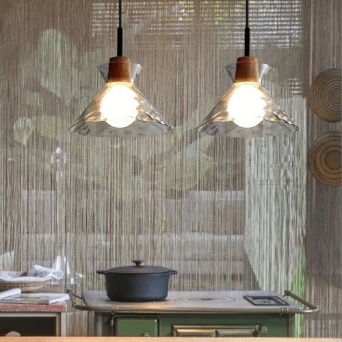 Suspension de style simple avec abat-jour en verre et douille E27 pour plafond