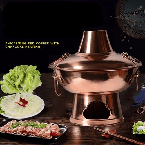 Olla China para Fondue de Carbón 28 cm de Cobre miniatura 2