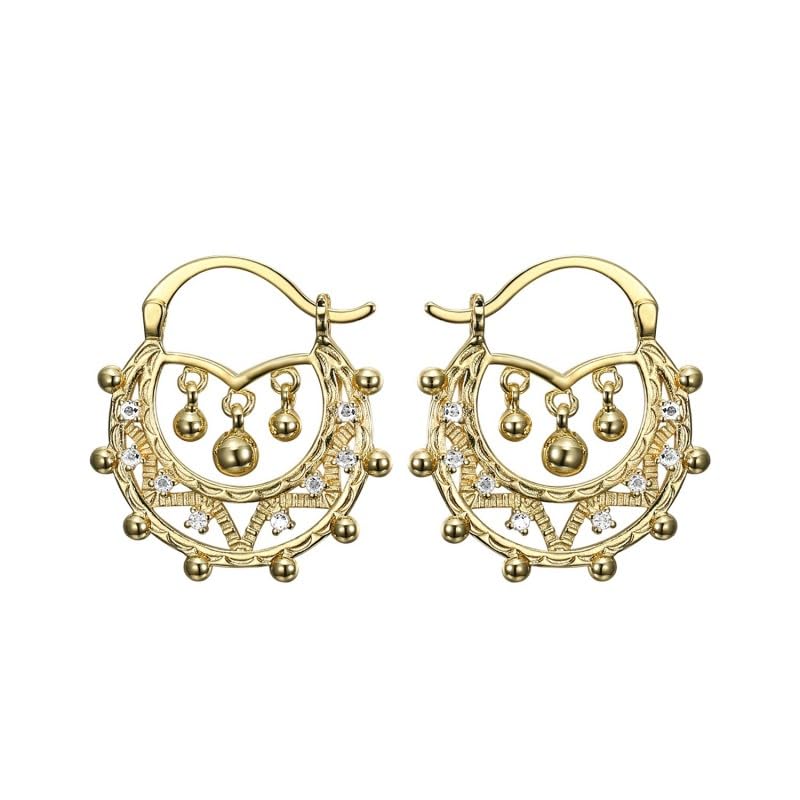 BOBIJOO Jewelry - Boucles d'oreilles Savoyardes 25mm Enfant Adulte Or Diamant