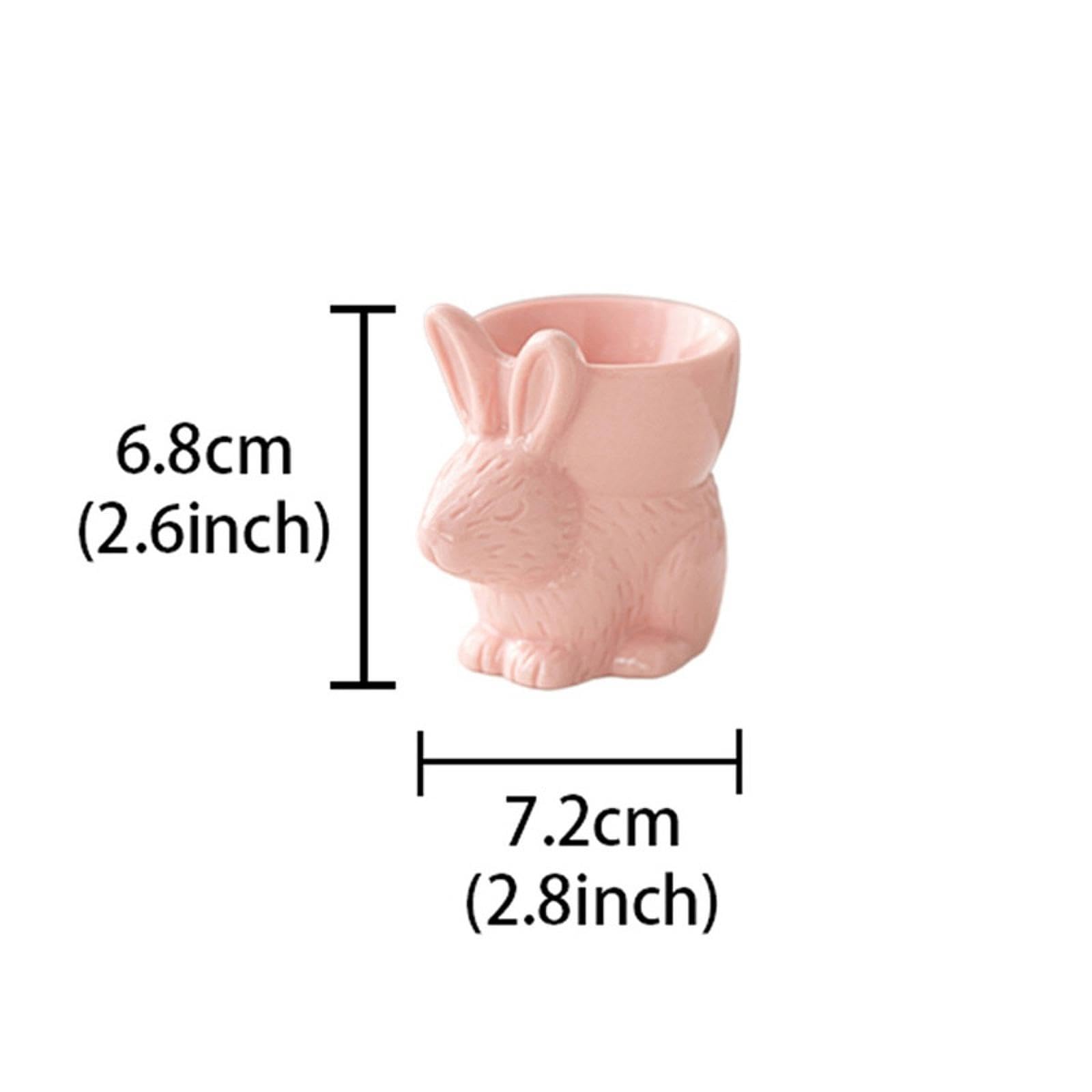 Gralara Huevera Decorativa de Cerámica con Forma de Conejo Sostenedor de Huevo Portahuevos Práctico para Mantener Huevos Durante La Comida, 5 Piezas