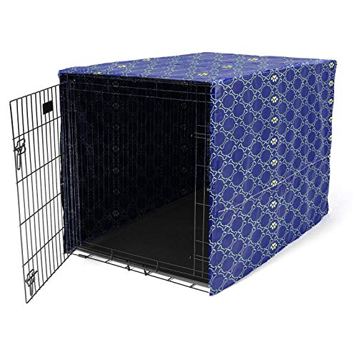 Morezi Dog Crate Cover for Wire Crates, Heavy Nylon Waterproof, Fits Most 25" inch Dog Crates, Easy to Put On, Take Off, and Adjust - Cover only - Blue - Small