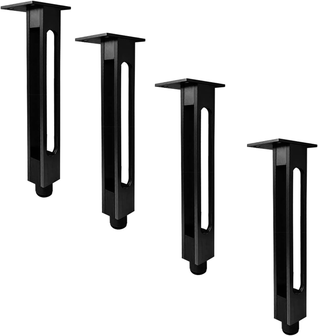 Rhllvj Black 4 Pcs Table Feet Furniture Feet, Aluminum Alloy, Adjustable Height, For Sofa Cabinet Bar Tv Table Support Feet(,30Cm (11.81In))