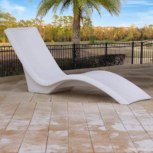 Image of Step2 Vero Pool Lounger, Fade-Resistant, Waterproof Patio Furniture, Pool Lounge Chair for Sun Shelf, Use in Pools with Shelves Up to 12-Inches Deep or Outside Pool Deck, Weighted, White