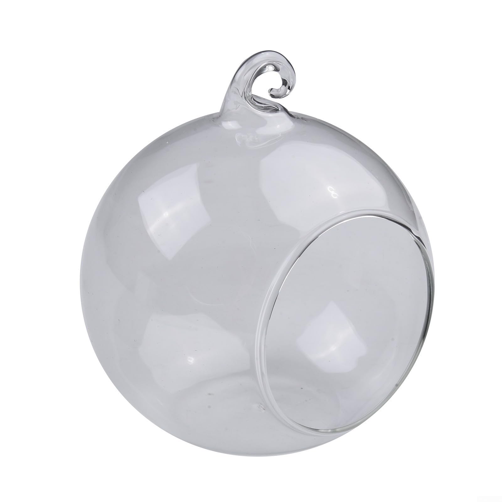 Soporte para plantas colgantes de vidrio, helecho de aire, terrario, plantas, jarrón, decoración del hogar, globos de cristal, terrario, suculentas, orbes para musgo suculento (10 cm)