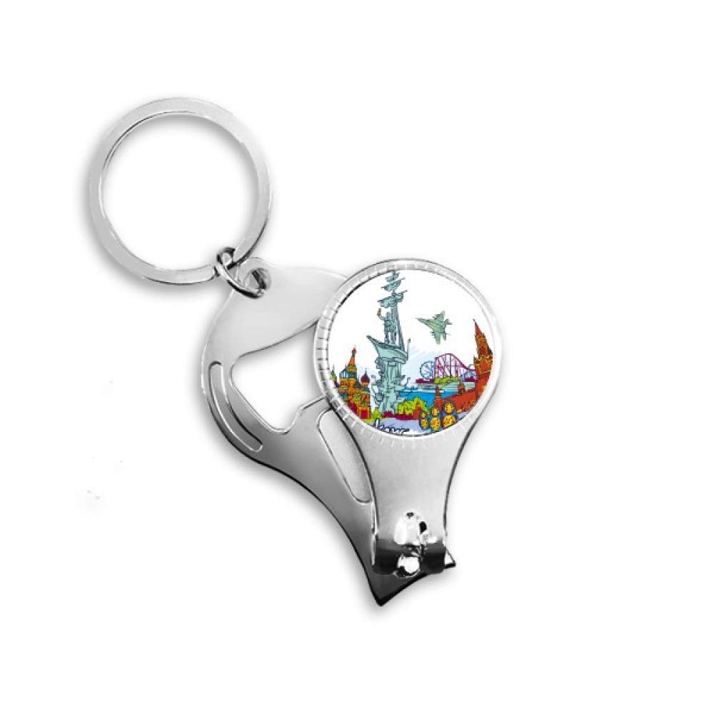 Porte-clés Moscou souvenir de la Cathédrale Saint-Basile avec décapsuleur coupe-ongles