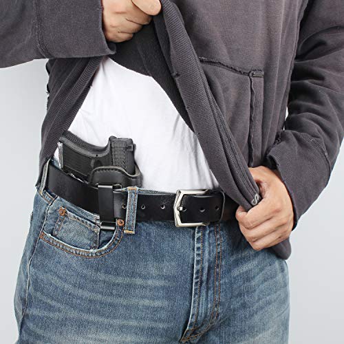 Phrmovs Leather Holsters for Concealed Carry Soft Material | Inside The Waistband | Left and Right Hand | Fit for Glock 17 19 26 43, S&W, M&P Shield 9mm 40 and 45, Sprinfield XD/XDS/XDM(Left Hand)