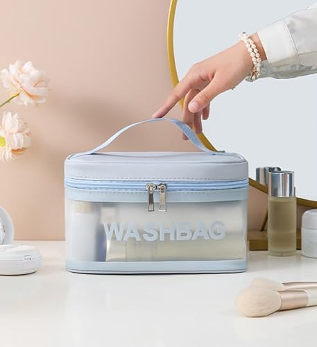 Miniatura 7 de Neceser Bolsa de viaje Bolsa de maquillaje resistente al agua Bolsa de cosméticos Organizador de viaje Contenedor de tamaño completo Artículos de