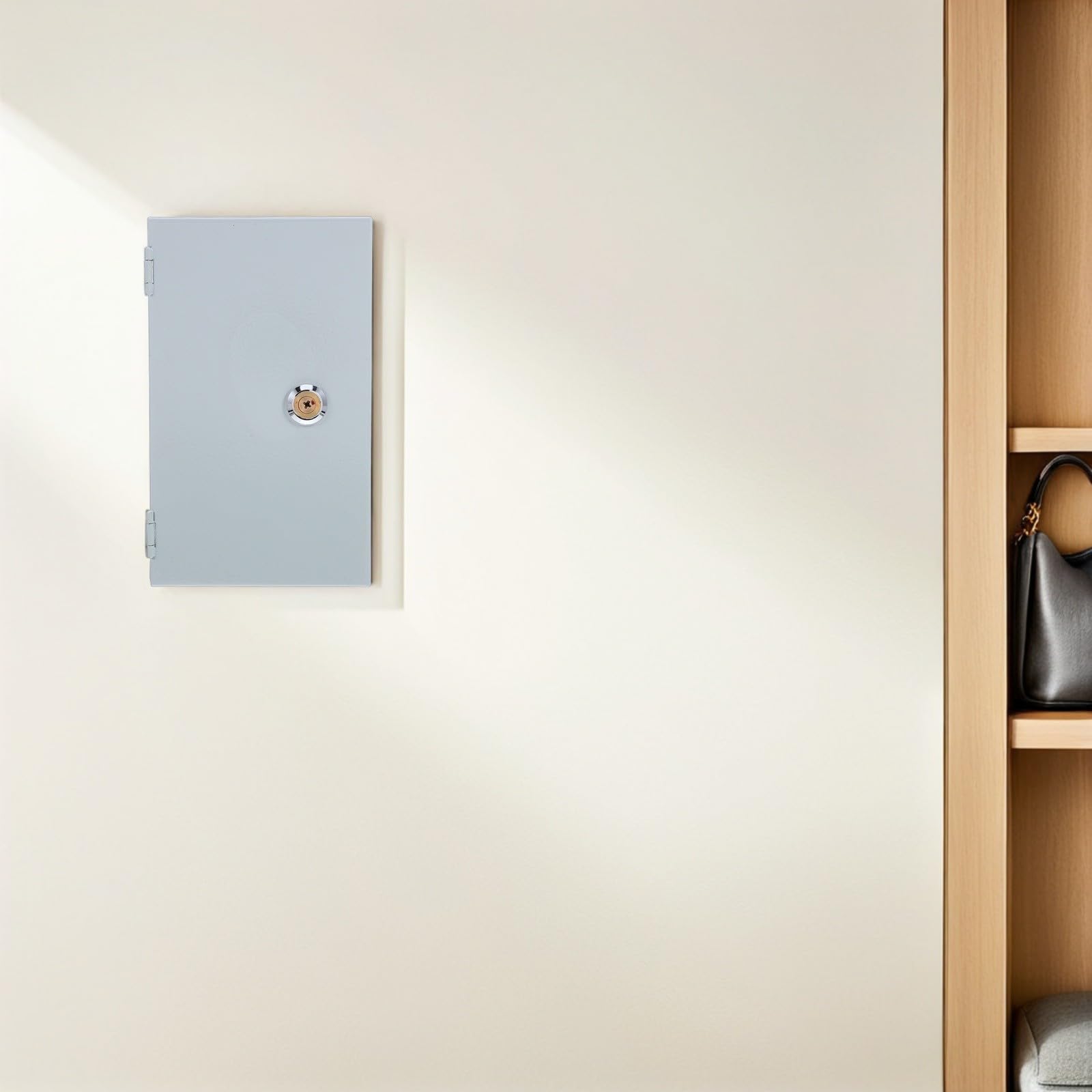 Caja de Enchufe con Cerradura Plata, para Pared