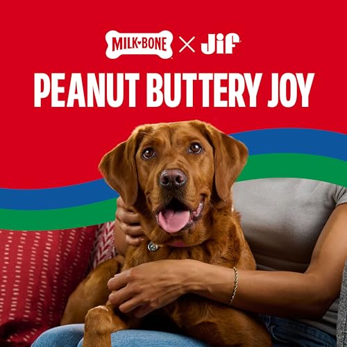 Image of Milk-Bone Soft & Chewy Peanut Buttery Cups, 11.8 Oz. Bag | Filled soft dog treats with Jif peanut butter & real bacon