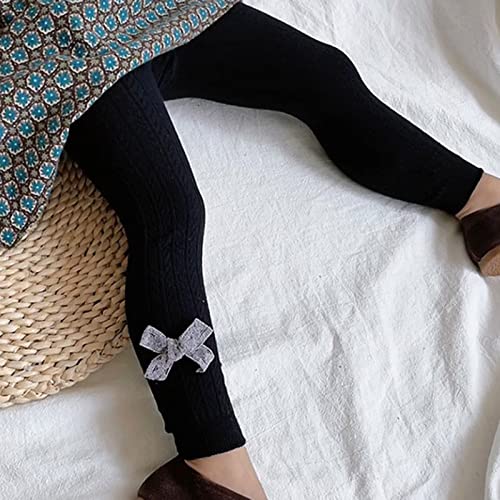 KAGAYD Toddler Winter Autumn Girls Cable Knit Leggings Stockings Pants Warm Bowknot Trousers for Babys Clothes2