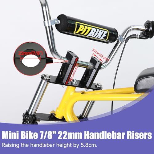 Image of Mini Bike Front Forks Suspension Kit Replacement for Monster Mega Moto MMB80 MMB105 Motovox MBX10 MBX11 GMB100 Coleman CT100U Baja DB30 TrailMaster Storm 200 Parts 7 /8 22mm Handlebar Risers