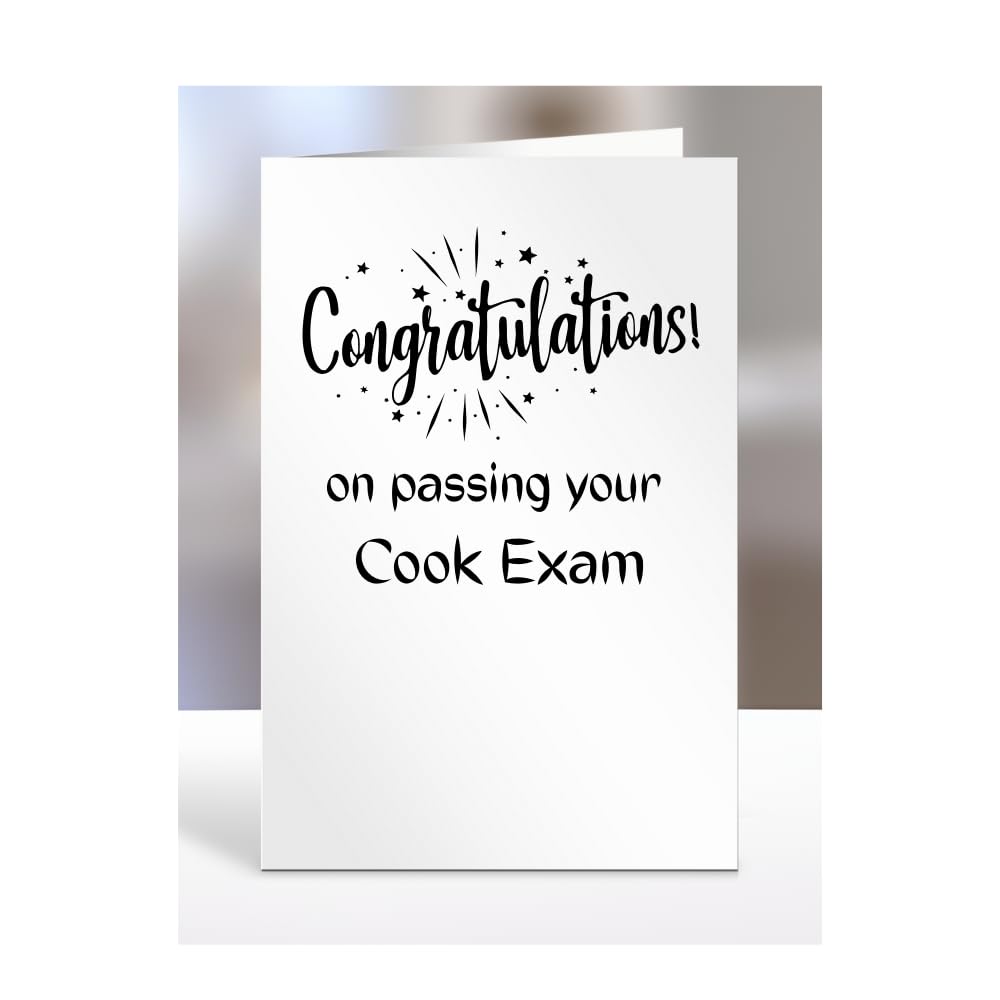 Congratulations on passing your Cook exam card, gifts for men, women, friend, colleague, boss, manager, presents for christmas, A5-244a_190