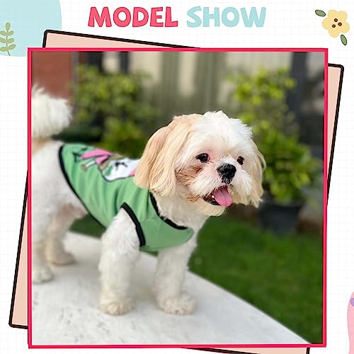 Image of Lulala Dog Shirt with Daisy Print, Pet Summer T-Shirts Sweatshirt Fashion Outfit Vests Breathable Dog Clothes Outfit, Clothes Pet Apparel for Dogs, Cats (Green, 30 INCH)