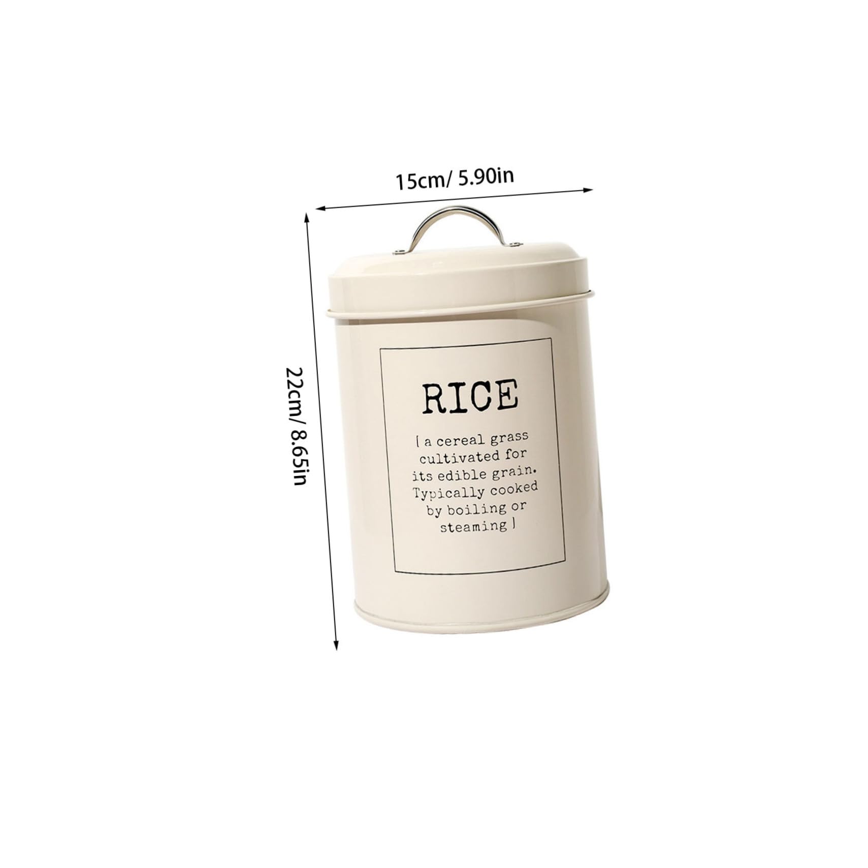 Artibetter Conteneur Hermétique Stockage Riz Grosse Capacité en Métal Beige Couvercle et Cuillère à Grains Style Européen pour Usage Domestique