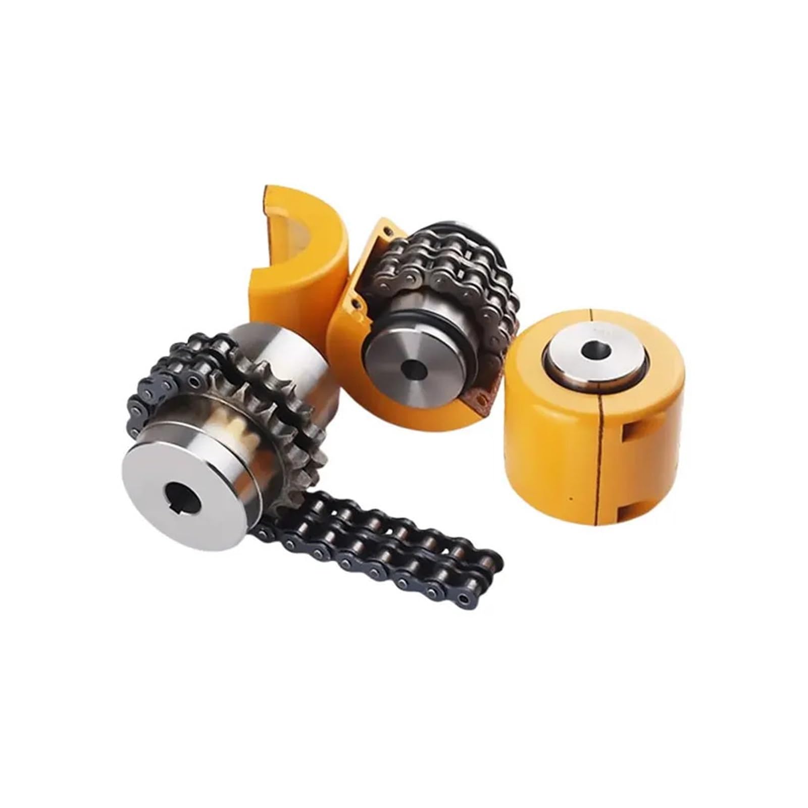 Coupleur de chaîne à pignon 1PC KC5018 18-45 KC Coupleur de chaîne à Rouleaux Accouplements avec boîtier Accouplement de pignon d'engrenage(KC5018 Hole 30-30)