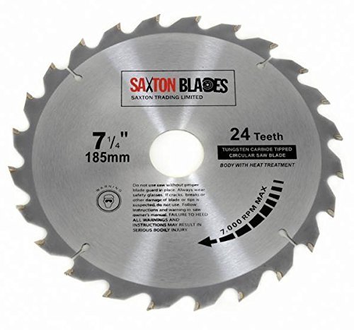TCT18524T TCT Circular Wood Saw 185mm x 30mm Bore x 24T for Bosch Makita Dewalt Fits 190mm Saws
