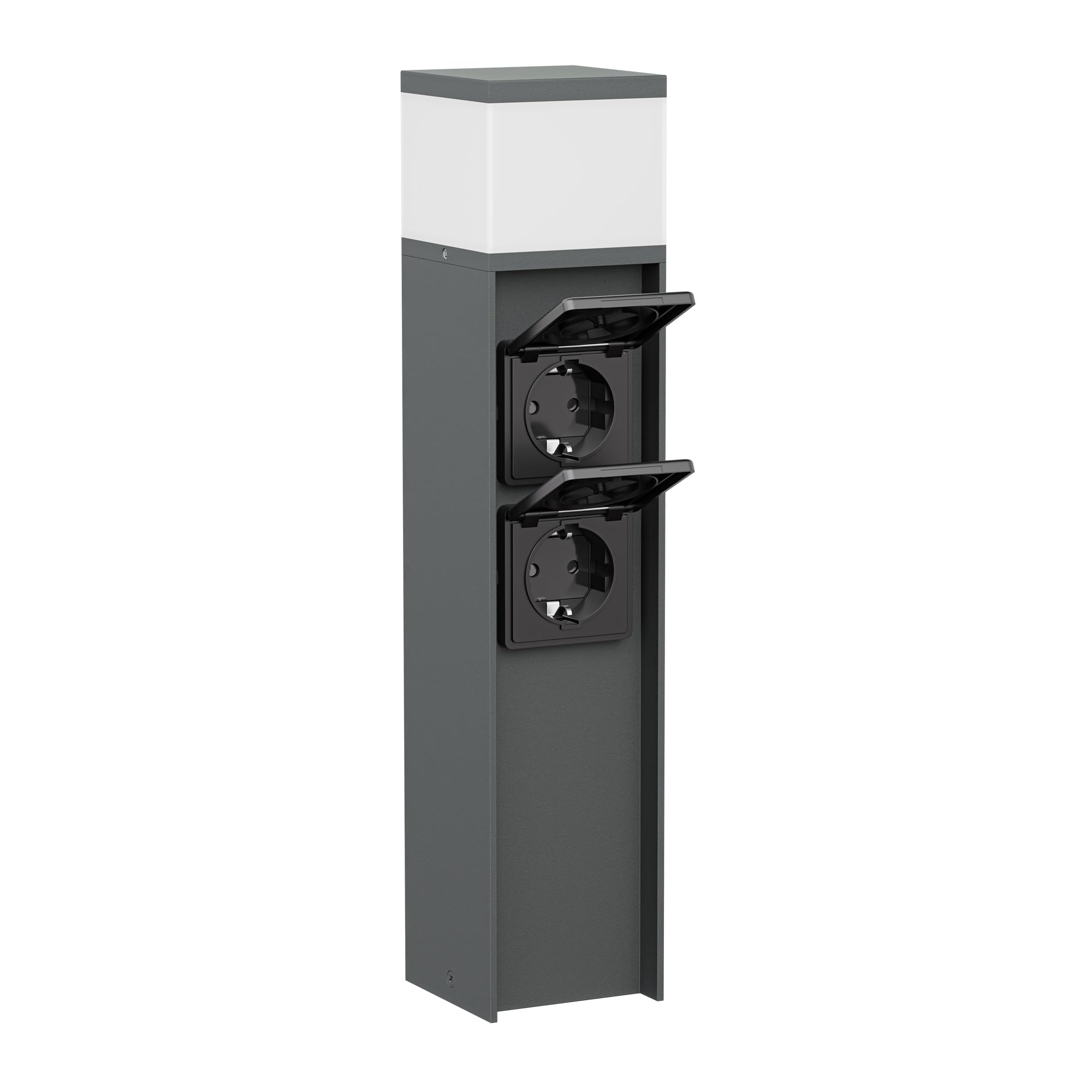 ledscom.de Bollard light PODEL per esterni, Smart Home, 39cm, antracite, 2 prese, incl. lampadina G9, 596lm, bianco