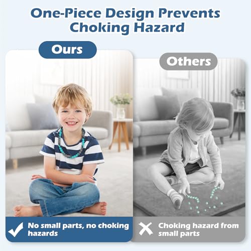 Chew Necklaces for Sensory Kids and Adults, Chewy Necklace Sensory Toys for Nail Biting, Silicone Necklace for Autism, ADHD, SPD, Fidget Oral Chew Toys for Boys and Girls - Image 4