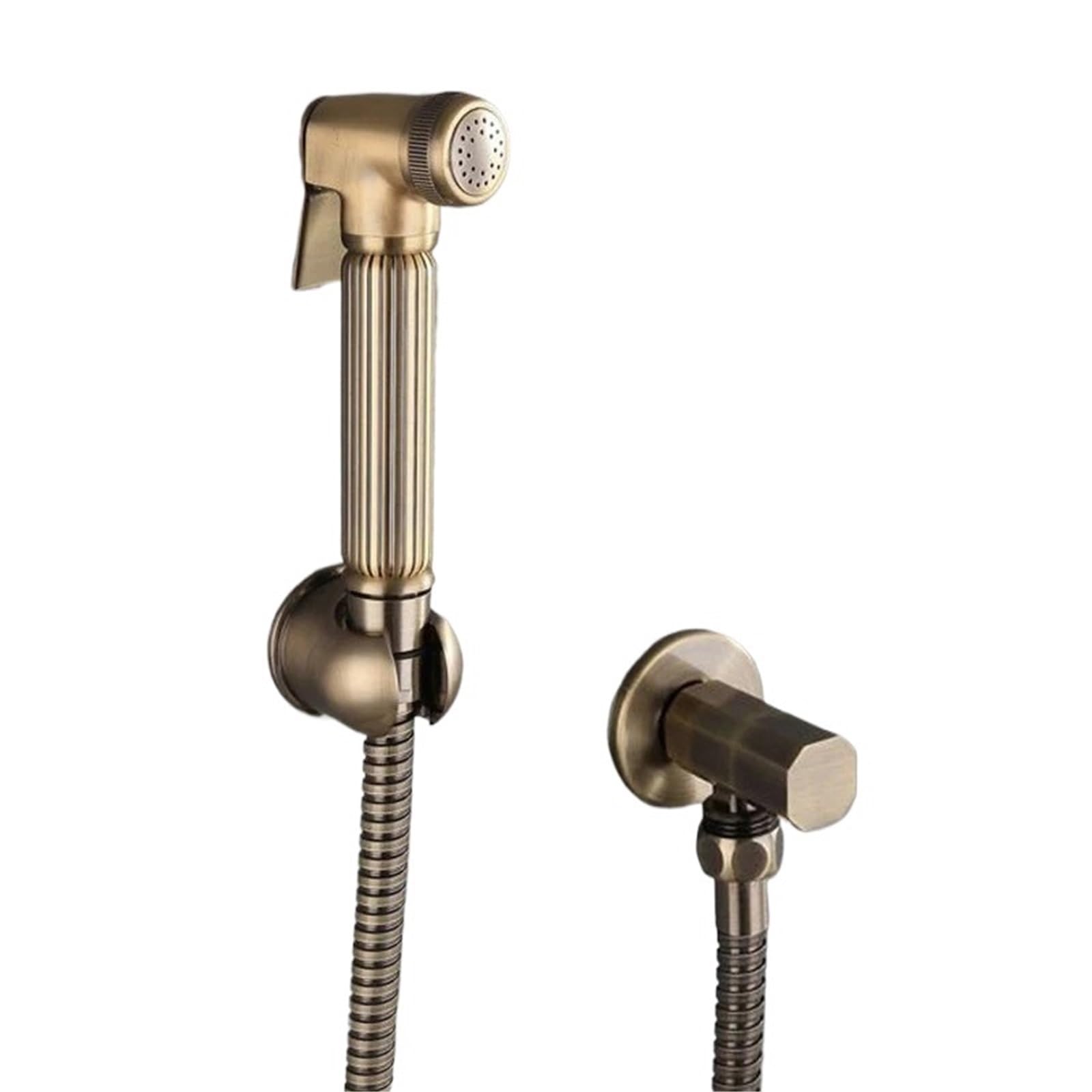 douchette à main Robinet de bidet WC en bronze antique, mitigeur douche salle bain laiton, douchette à jet d'air, robinet d'eau froide simple(Color2)