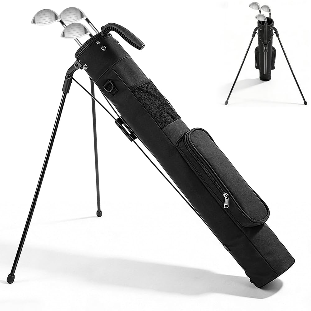 Borsa da golf da uomo: leggera 2,2 lbs, 3 tasche, supporto stabile e tracolla, ideale per Driving Range e corsi