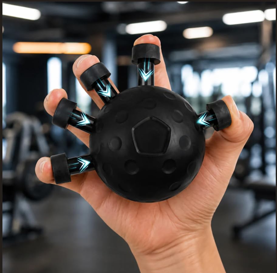 Eagle Claw Finger Gripper Hand Grip Strength & Wrist Exerciser Ball, Black | 1 Pc, Finger Grip Strength Trainer Ball, 7.2 cm-image-35