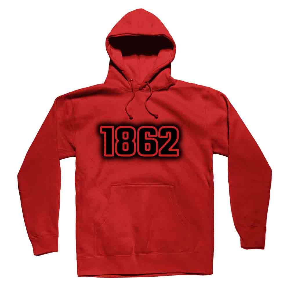Sweat à capuche 1862 rouge unisexe confortable pour le quotidien - 4